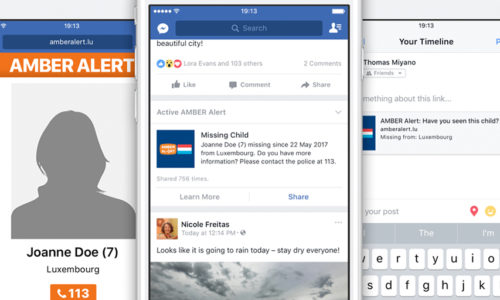 Zusammenschluss Von Facebook Und AMBER Alert Luxemburg Für Vermisste Kinder